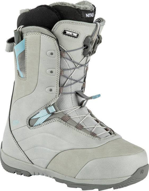 2022 Nitro Crown Tls Womens Snowboard Boots in Grey and Blue - M I L O S P O R T