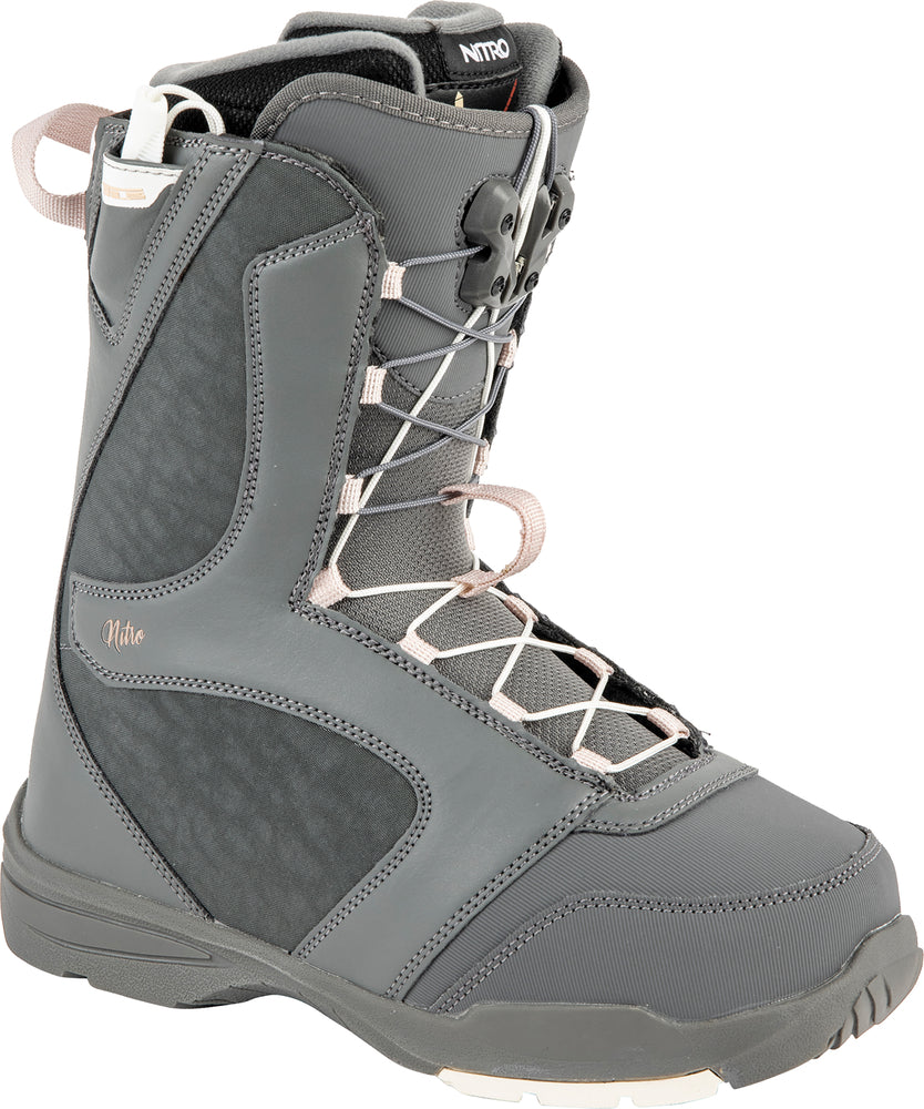 Nitro Flora TLS Womens Snowboard Boots in Charcoal 2024 - M I L O S P O R T
