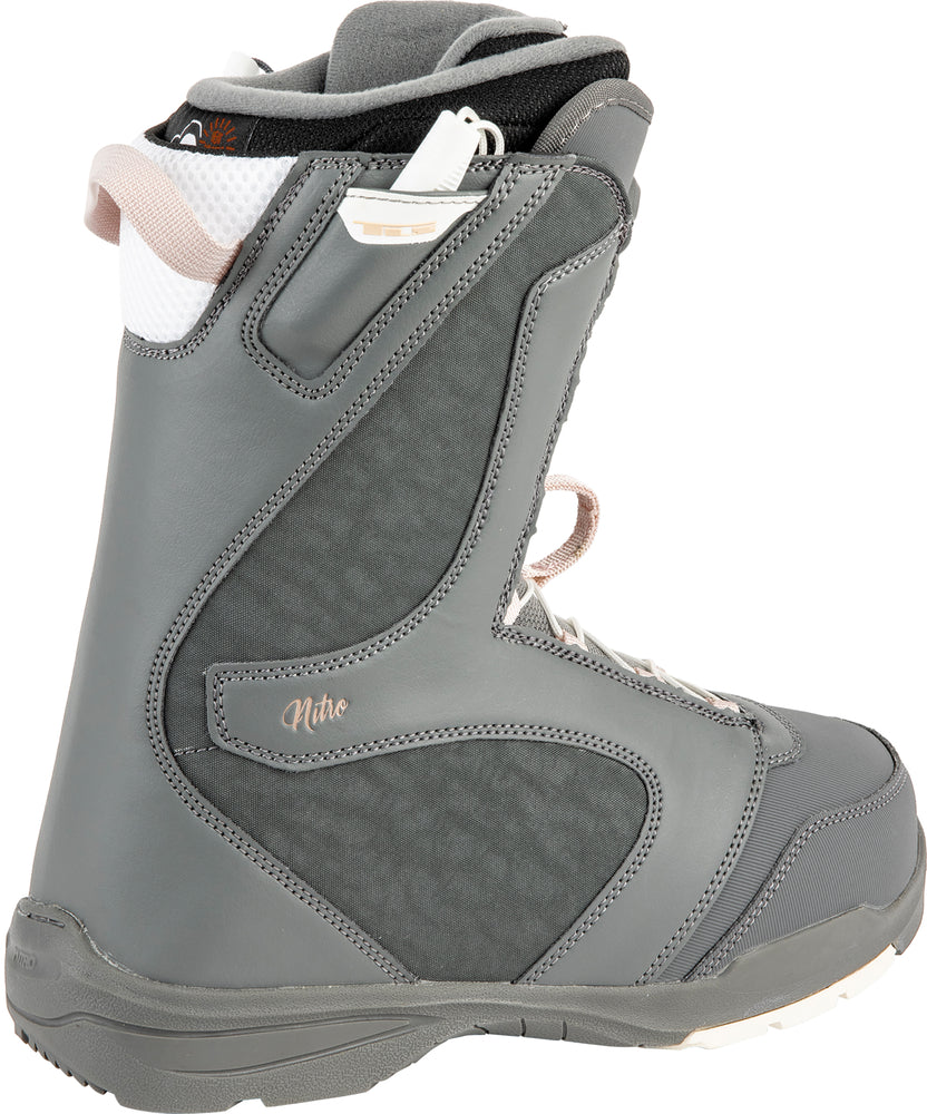 Nitro Flora TLS Womens Snowboard Boots in Charcoal 2024 - M I L O S P O R T