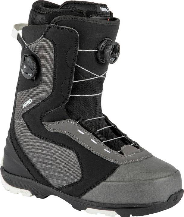 2022 Nitro Club Dual Boa Snowboard Boots in Gravity Grey and Black - M I L O S P O R T