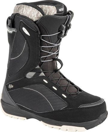 Nitro Monarch TLS Womens Snowboard Boots in Black and Sand 2024