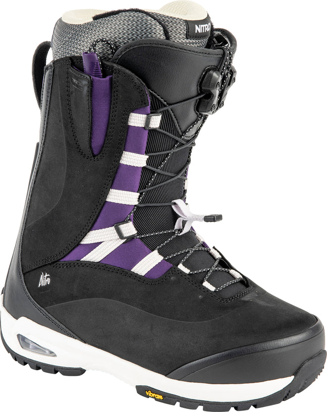 Nitro Bianca TLS Womens Snowboard Boots in Black and Purple 2024 - M I L O S P O R T