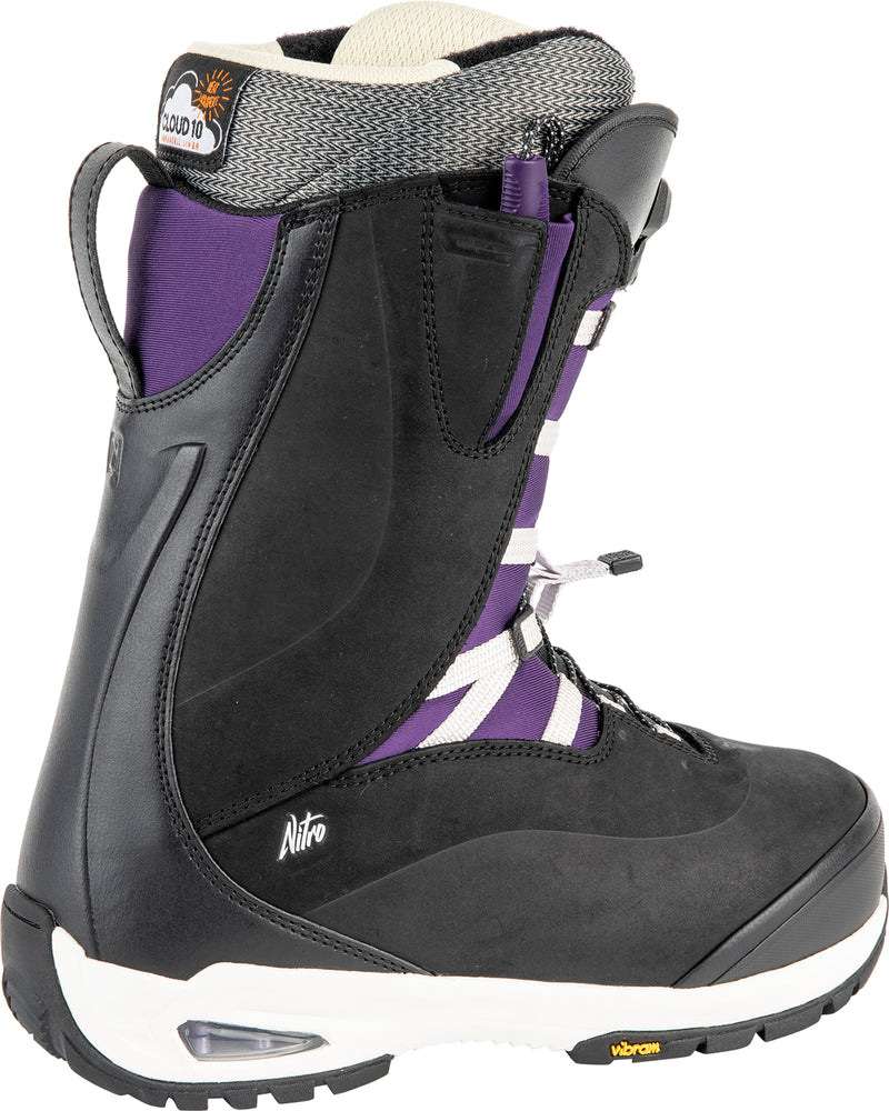 Nitro Bianca TLS Womens Snowboard Boots in Black and Purple 2024 - M I L O S P O R T