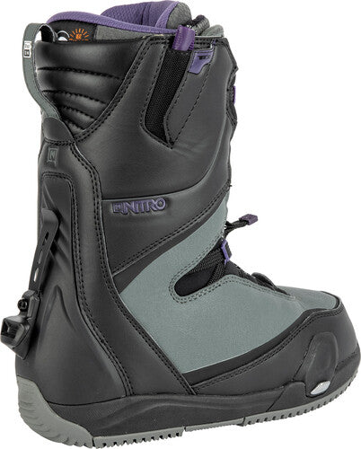 Nitro Cave Tls Step On Womens Snowboard Boot in Black and Charcoal 2023 - M I L O S P O R T