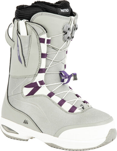 Nitro Faint Tls Womens Snowboard Boot in Grey and Purple 2023