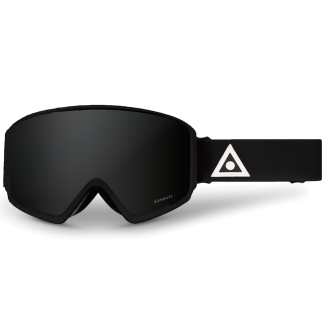 Ashbury Arrow Triangle Black Triangle Snow Goggle in a Dark Smoke Lens with a Yellow Bonus Lens 2023 - M I L O S P O R T