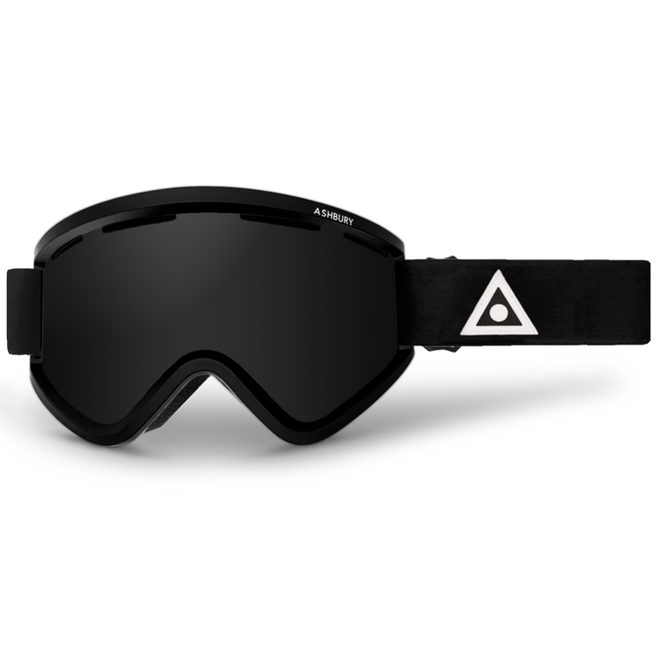 Ashbury Blackbird Triangle Black Triangle Snow Goggle in a Dark Smoke Lens with a Yellow Bonus Lens 2023 - M I L O S P O R T