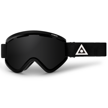 Ashbury Blackbird Triangle Black Triangle Snow Goggle in a Dark Smoke Lens with a Yellow Bonus Lens 2023