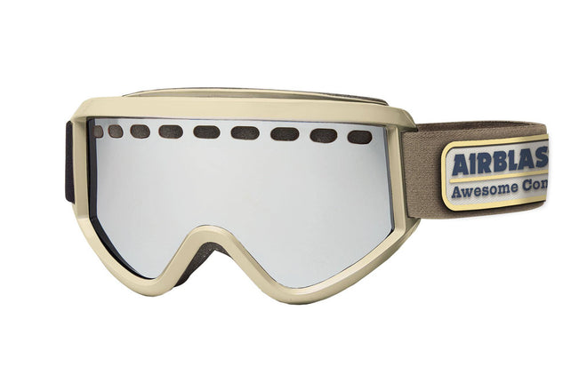 Airblaster Awesome Co Air Goggle in Gloss Custard with a Amber Chrome Replacement Lens 2023 - M I L O S P O R T