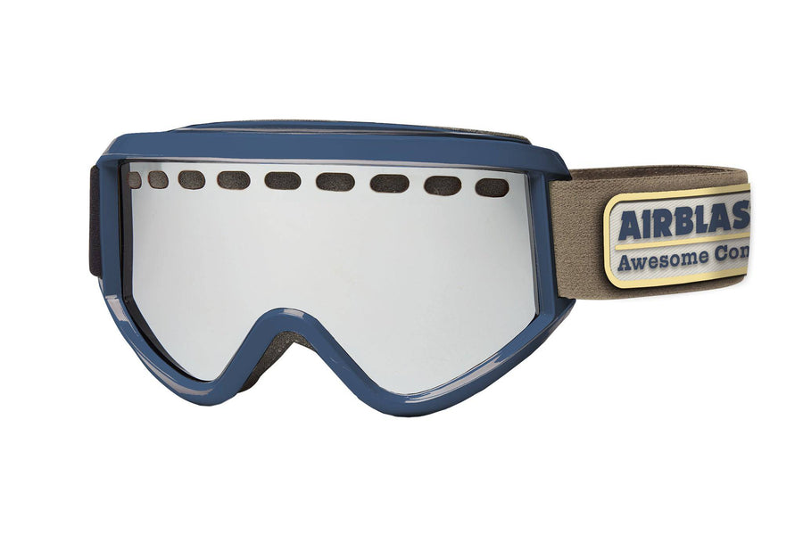 Airblaster Awesome Co Air Goggle in Gloss Navy with a Amber Chrome Replacement Lens 2023