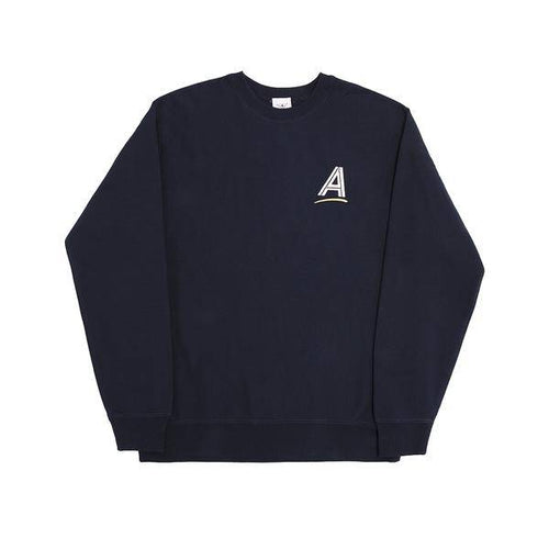 Alltimers Straight As Embroidered Crew in Navy