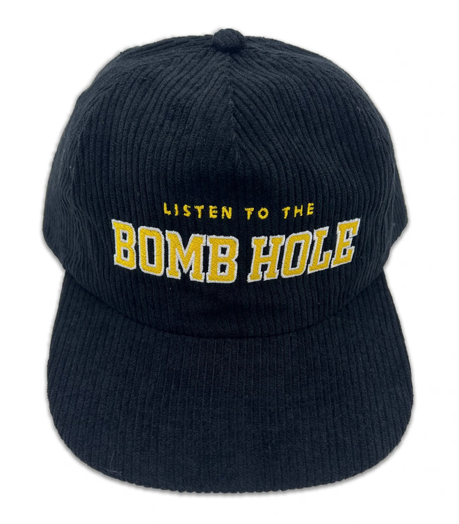 The Bomb Hole Corduroy Snap Back Hat in Black - M I L O S P O R T