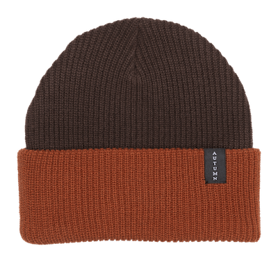 2022 Autumn Select Blocked Beanie in Burnt Orange And Brown - M I L O S P O R T