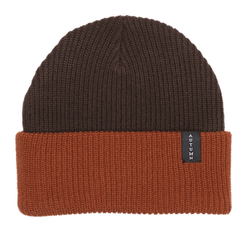 2022 Autumn Select Blocked Beanie in Burnt Orange And Brown