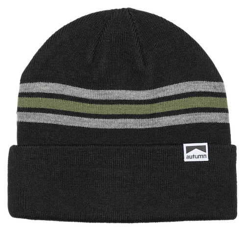 Autumn Bold Stripe In Beanie Black - M I L O S P O R T