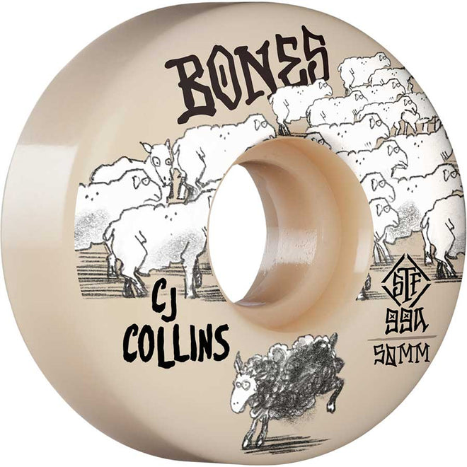 Bones CJ Collins 99A V3 Slims STF Skate Wheel in 50mm - M I L O S P O R T