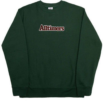 Alltimers Embroidered Heavyweight Broadway Crew in Alpine Green