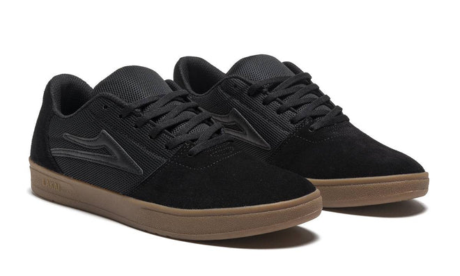 Lakai Brighton Skate Shoe in Black and Gum Suede