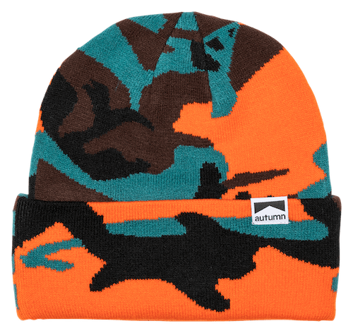 Autumn Camo Beanie In Orange - M I L O S P O R T