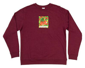 2022 Autumn Cherry Leaves Crewneck Sweatshirt in Burgundy