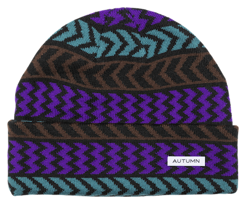 Autumn Chevron Beanie In Purple - M I L O S P O R T
