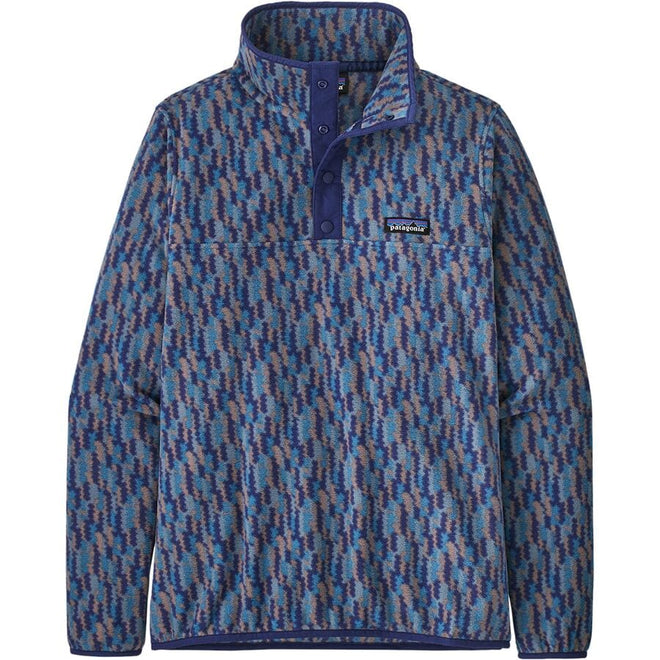 Patagonia Womens Micro D Snap T Pullover Fleece in Climbing Trees Ikat Sound Blue 2023 - M I L O S P O R T