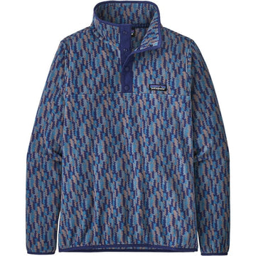 Patagonia Womens Micro D Snap T Pullover Fleece in Climbing Trees Ikat Sound Blue 2023