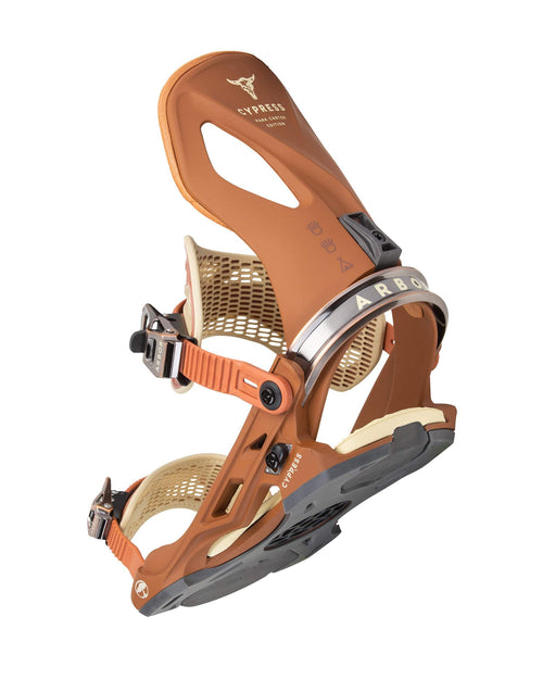 2022 Arbor Cypress Snowboard Bindings in Mark Carter Red view four