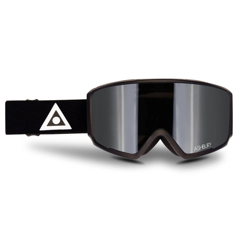 2022 Ashbury Arrow Black Triangle Snow Goggle with a Silver Mirror Lens and a Yellow Spare Lens