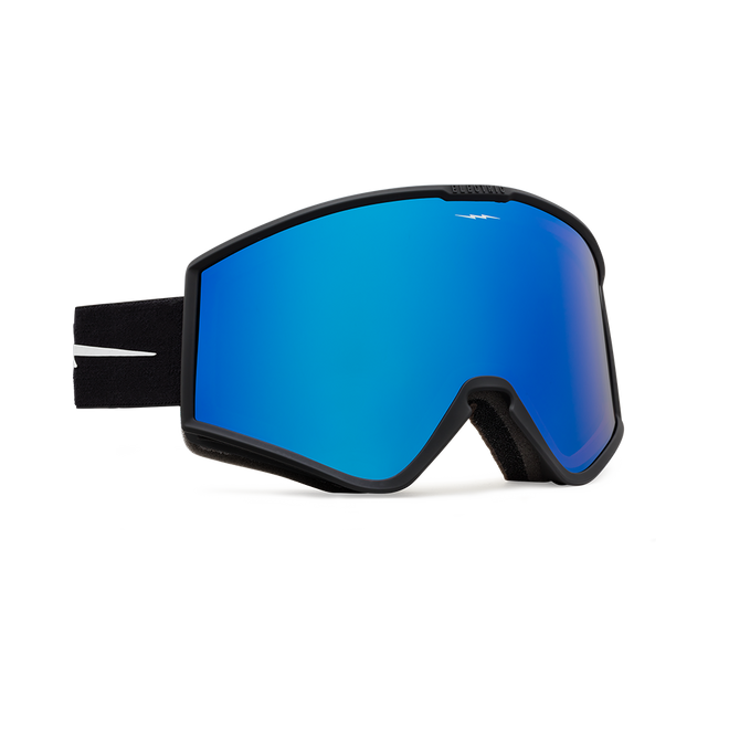 Electric Kleveland Snow Goggle in the Matte Black Frames with a Blue Chrome Lens and a Yellow Bonus Lens 2023