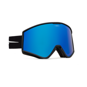 Electric Kleveland Snow Goggle in the Matte Black Frames with a Blue Chrome Lens and a Yellow Bonus Lens 2023