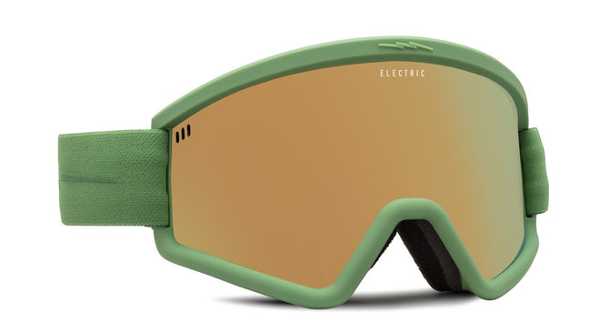 Electric Hex Snow Goggle in the Matte Moss Frames with a Gold Chrome Lens and a Yellow Bonus Lens 2023 - M I L O S P O R T
