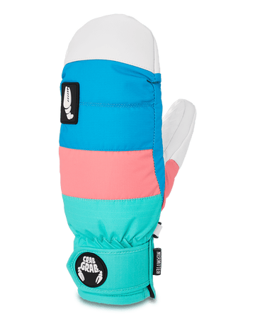 2022 Crab Grab Mermitten Womens Mitt in Party Time Blue Pink White and Green