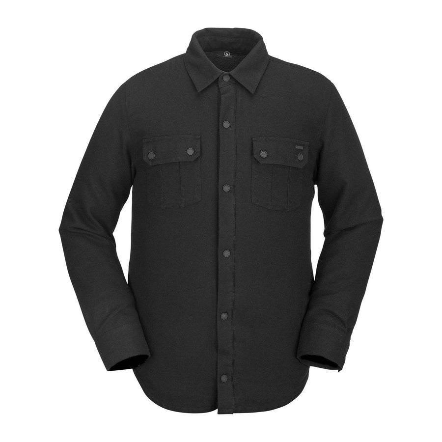 2022 Volcom Sherpa Flannel Jacket in Black On Black