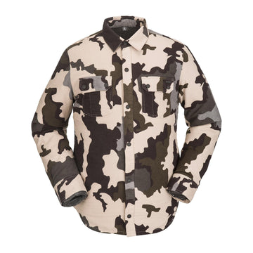 2022 Volcom Sherpa Flannel Jacket in Drill Khaki