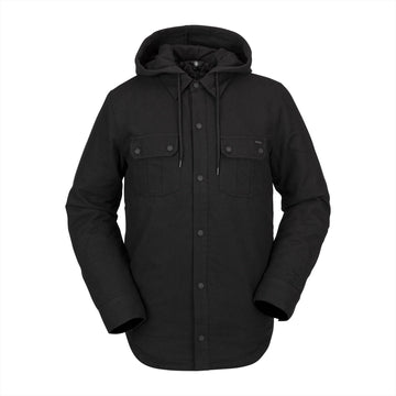 2022 Volcom Field Insulated Flannel Jacket in Black On Black