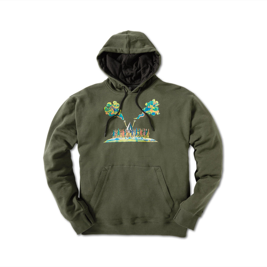 2022 Volcom Di Pullover Fleece in Saturated Green