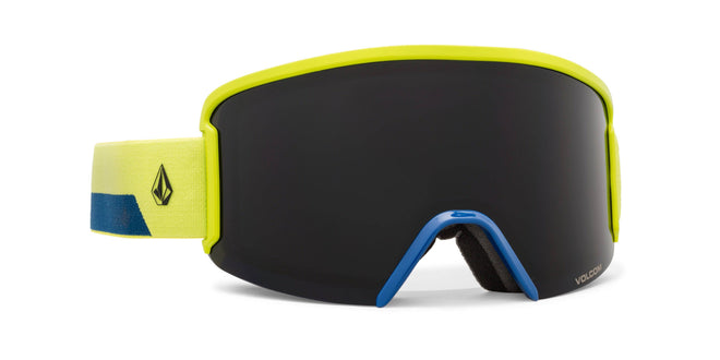 2022 Volcom Garden Snow Goggle in Blue Lime Frames with a Dark Gray Lens and a Yellow Bonus Lens - M I L O S P O R T
