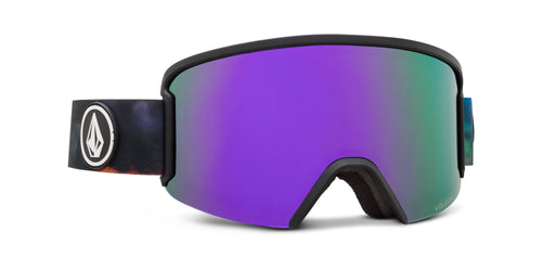 2022 Volcom Garden Snow Goggle in Storm Frames with a Purple Chrome Lens and a Yellow Bonus Lens - M I L O S P O R T