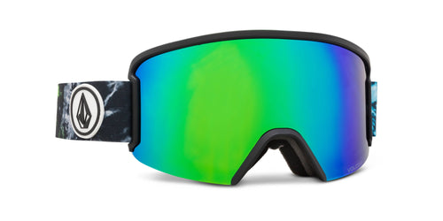 2022 Volcom Garden Snow Goggle in Tie Dye Frames with a Green Chrome Lens and a Yellow Bonus Lens