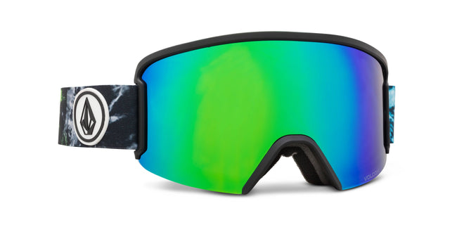 2022 Volcom Garden Snow Goggle in Tie Dye Frames with a Green Chrome Lens and a Yellow Bonus Lens - M I L O S P O R T