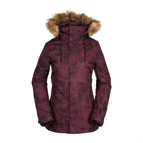 2022 Volcom Womens Fawn Insulated Jacket in Acid Merlot - M I L O S P O R T