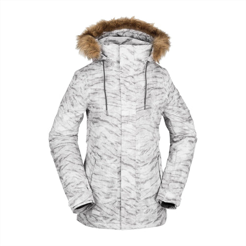 2022 Volcom Womens Fawn Insulated Jacket in White Tiger - M I L O S P O R T