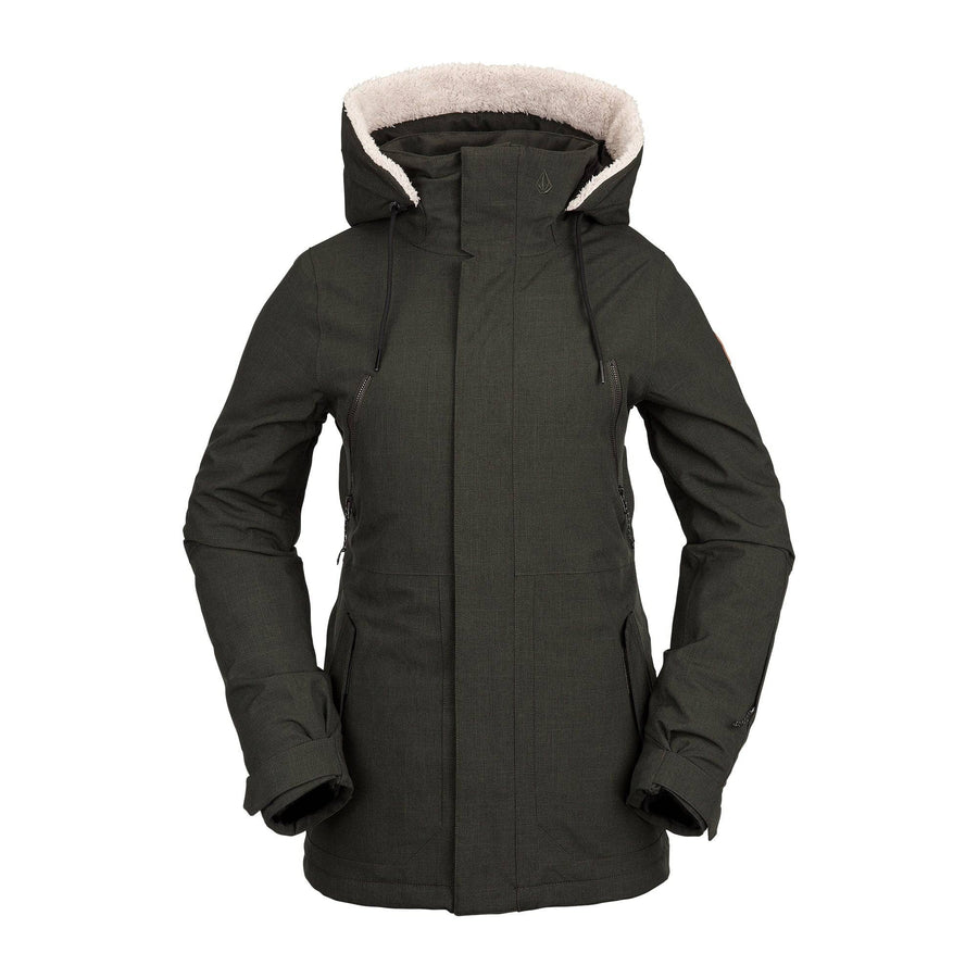 2022 Volcom Womens Shrine Insulated Jacket in Black Green