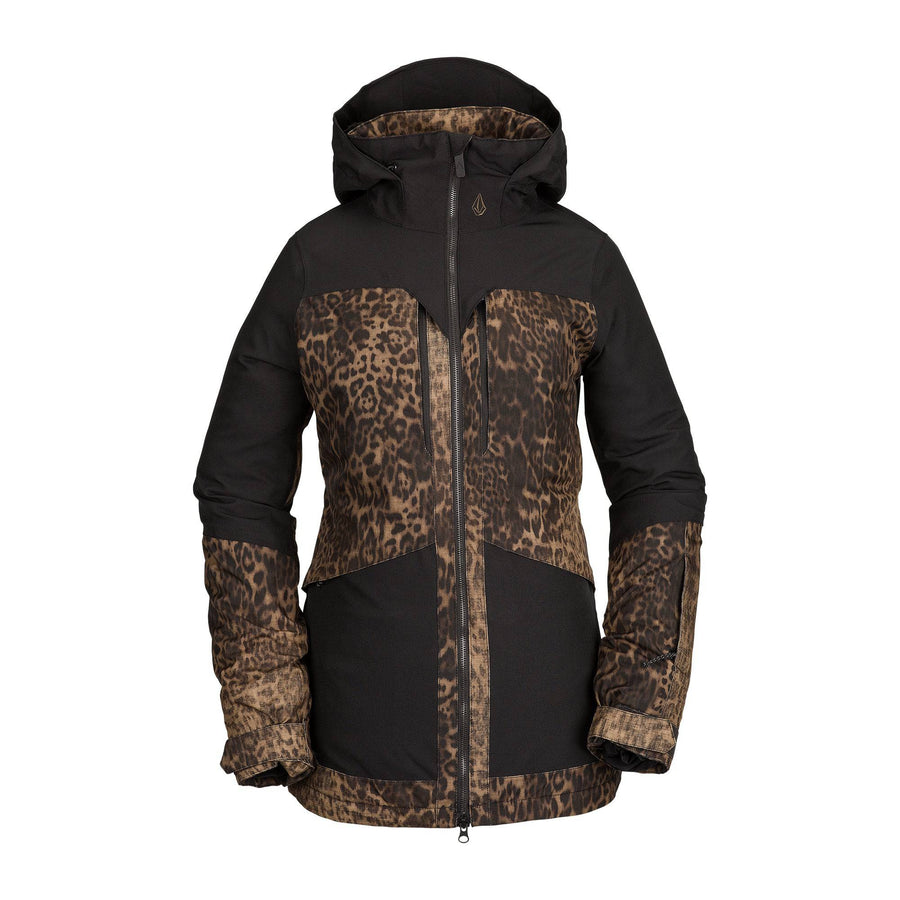 2022 Volcom Womens Shelter 3D Stretch Jacket in Leopard