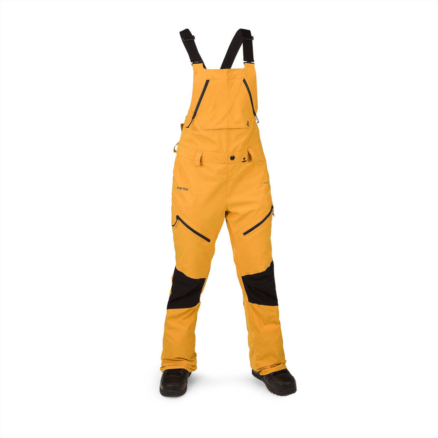 2022 Volcom Womens Elm Stretch Gore Bib Overall in Resin Gold