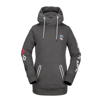 2022 Volcom Womens Polartec Ridin Hoody in Heather Grey