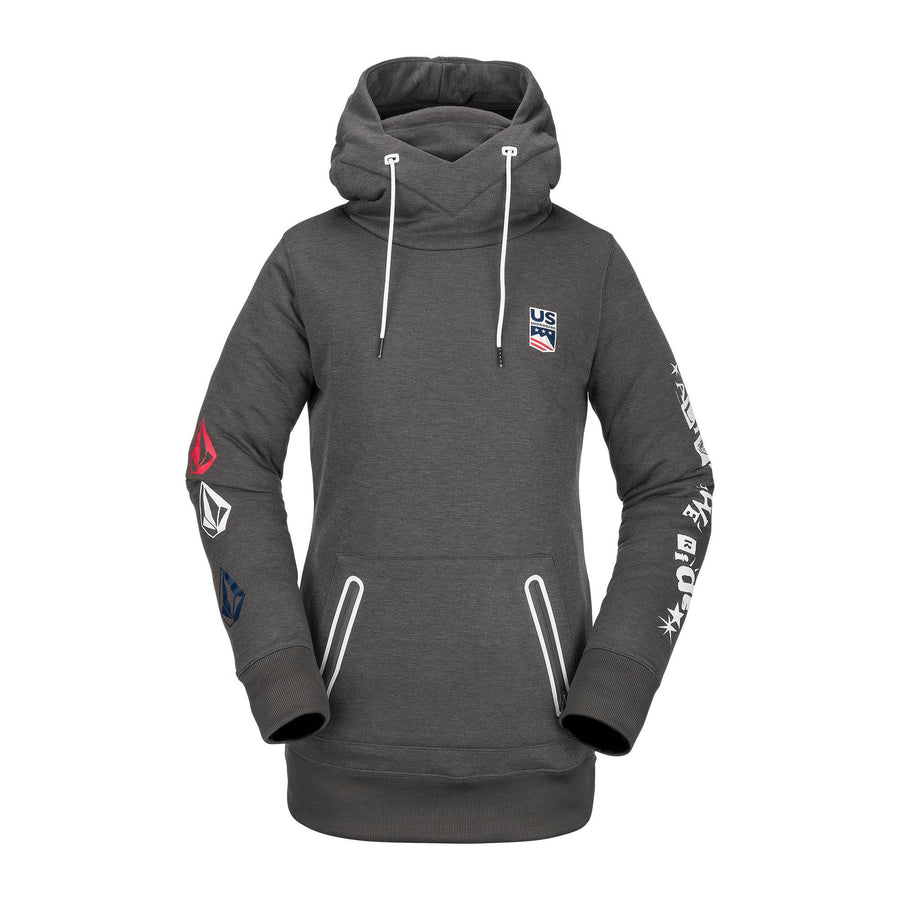 2022 Volcom Womens Polartec Ridin Hoody in Heather Grey