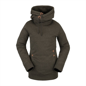2022 Volcom Womens Tower Pullover Fleece in Black Green