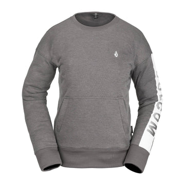 2022 Volcom Womens Polartec Crew Fleece in Heather Grey